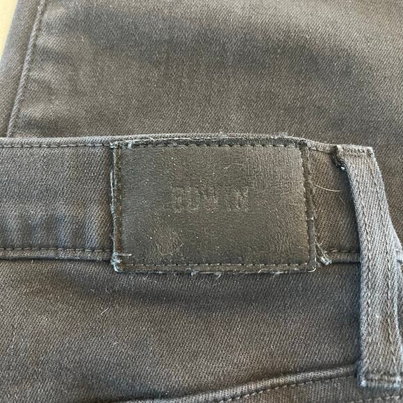 Edwin‎ Bree Slim Skinny Jeans In Black With Raw Hem Size 30 - Picture 8 of 12